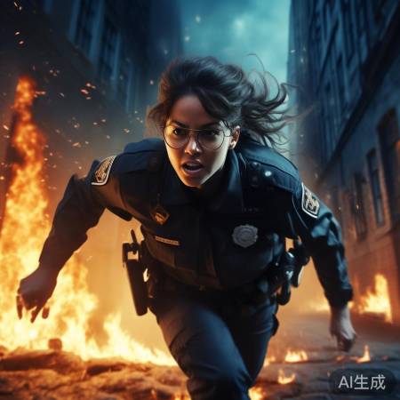 警察英勇无畏，无畏冲向危险