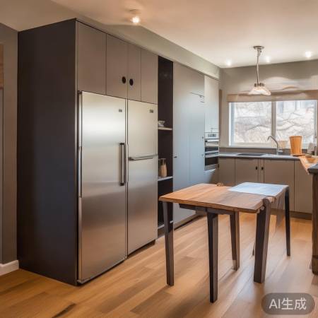 小户型空间妙用，冰箱餐边柜餐桌