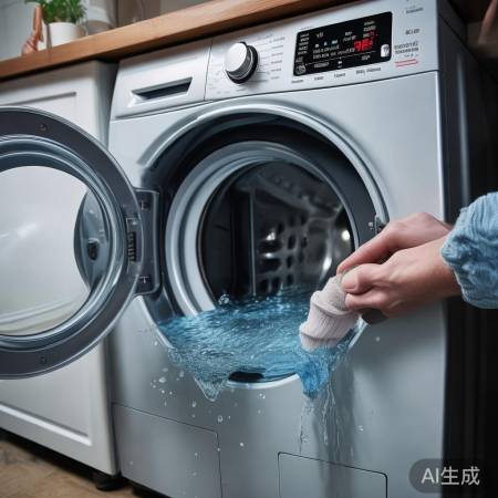 洗衣机排水阀堵塞，需检查清洁。