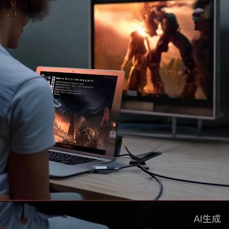 数据线连接电视，大屏观影新选择