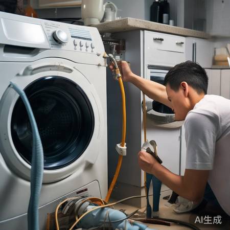 洗衣水管故障，细心检查解难题。