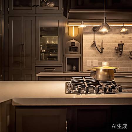 厨房灯光柔和，提升烹饪氛围。