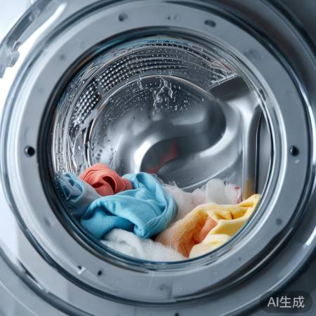 洗衣机滚筒正反转，衣物水膜洗护