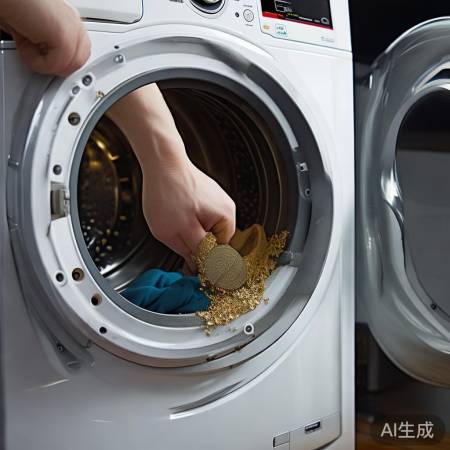 洗衣机内部异物卡住