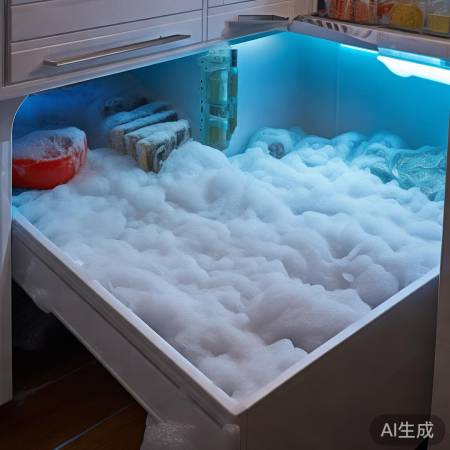 冷冻室温度过低，易结冰层