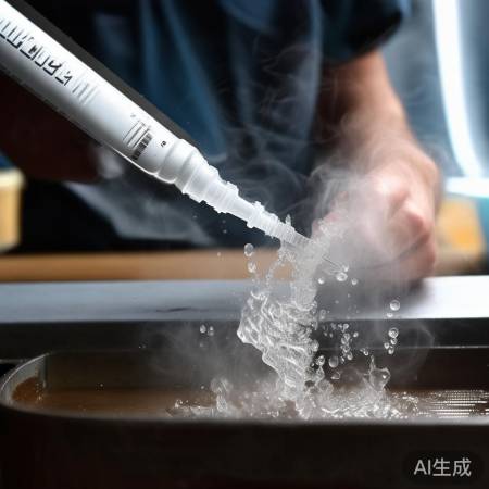 用热水针筒疏通出气孔