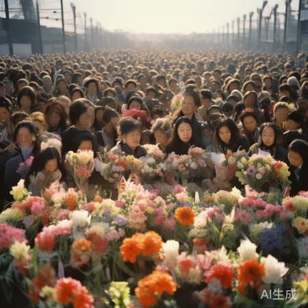 市民自发送别英雄，庄严肃穆。