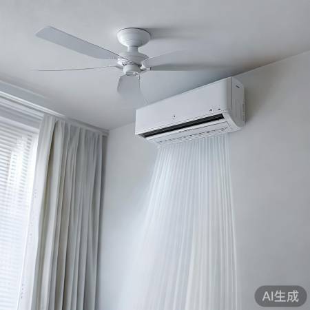 空调旁风扇宜放置，避直吹感舒适