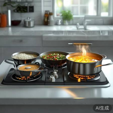 集成灶三眼灶口设计，烹饪更轻松