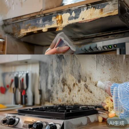 油烟机油渍积累需定期清洗