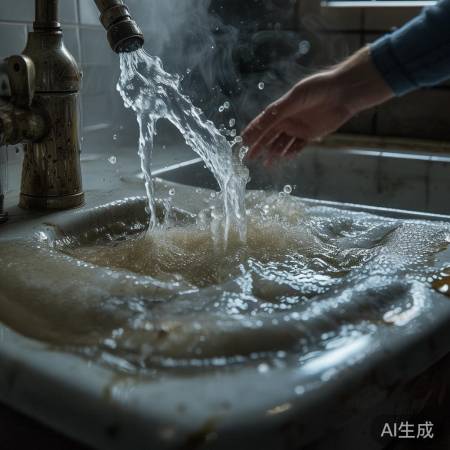 小心烫伤，热水污垢涌出