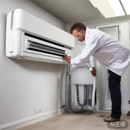 空调安装位置与排水管检查