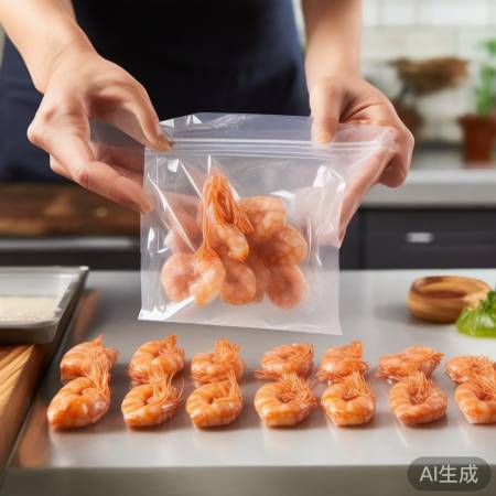 分装大虾，密封保鲜，按需取用。