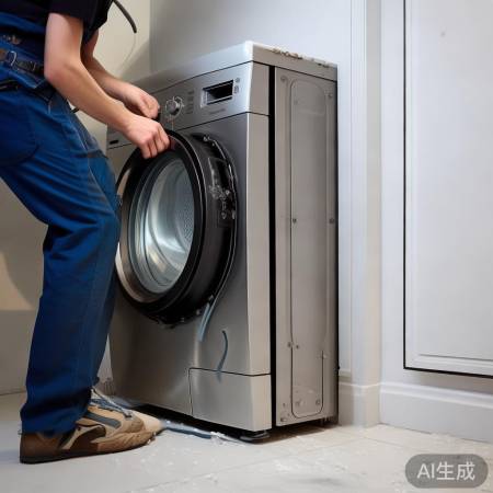 洗衣机安装固定，连接电源排水。