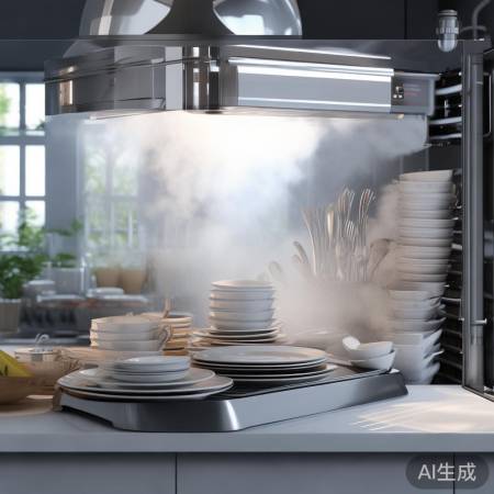 “蒸箱消毒餐具,细菌全消光”