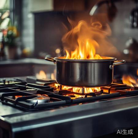 炒菜调火距离：大火远，慢炖近。