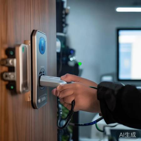 指纹锁通讯故障，检查网线连接。