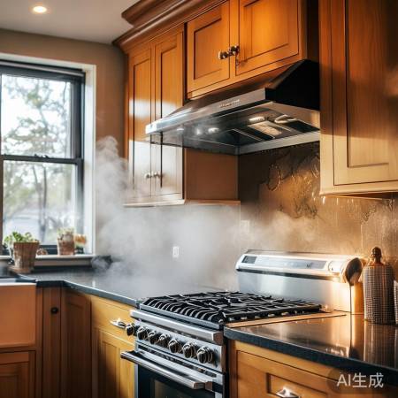 抽油烟机窗边放，油烟消散厨房净