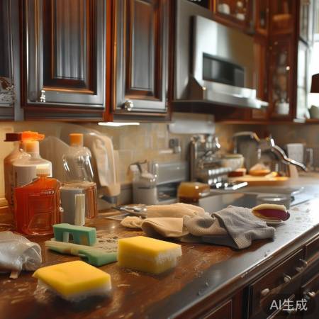 厨房柜子洁净如新