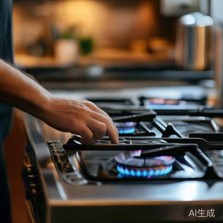 燃气灶调至舒适高度