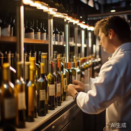 红酒柜灯光调适，亮暗适中显瓶身