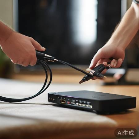 AV线连接机顶盒与电视