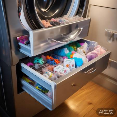 洗衣机抽屉缝隙巧收纳，整齐又方