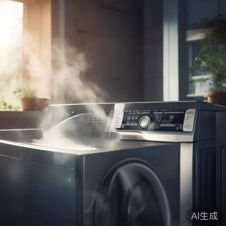 洗衣机测试运行，电源接通观察工