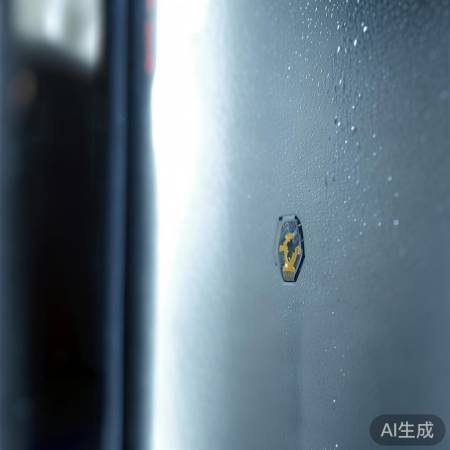 冰箱背加氟孔，标有氟利昂。