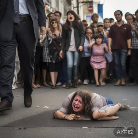 女子摔倒，路人漠视围观惊呆