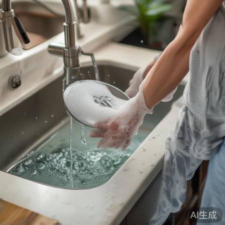 “热水溶解顽固油渍,刷洗油烟机