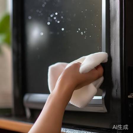 检查电视屏幕水迹,轻柔擦拭勿损