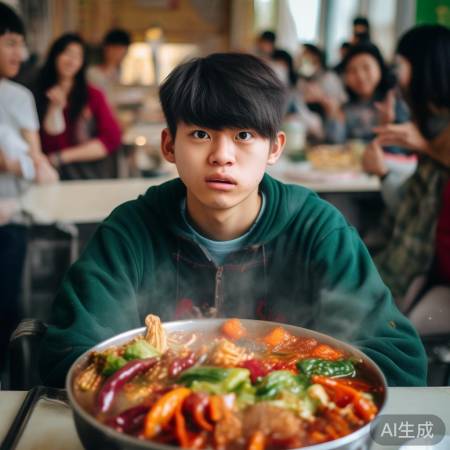 广东学生吃火锅手脚失控