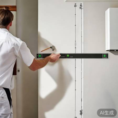 “用水平仪定位，敲击测试墙实，