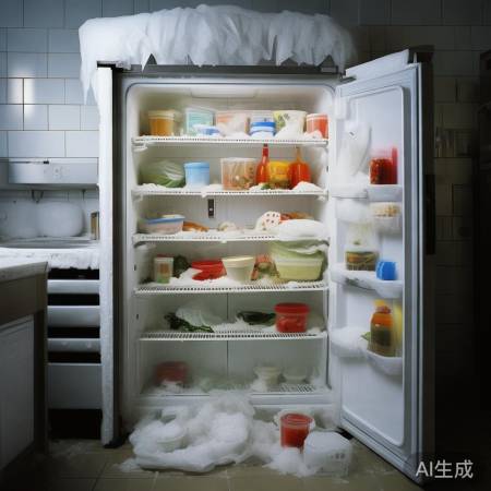 冰箱食物残渣结冰