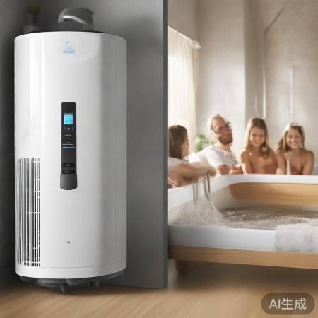 “空气能热水器，预热快又节能”