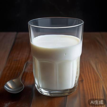 “冷藏牛奶变薄皮,加糖搅拌美味