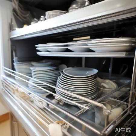 消毒柜内部金属支架，餐具取备