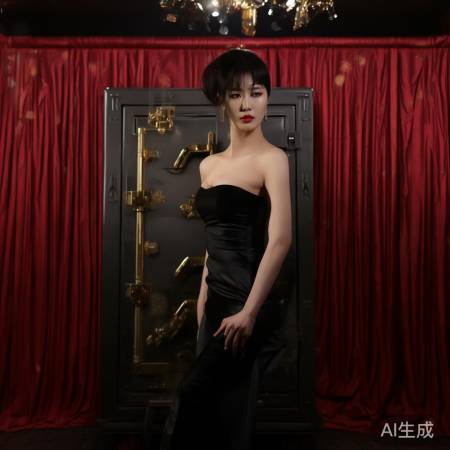 周冬雨保险柜海报,优雅时尚女王