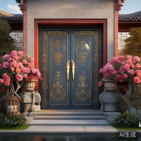 书法家创意对联赞防盗门