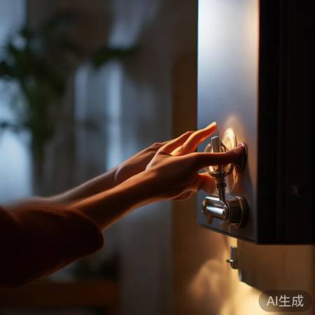 关闭壁挂炉，旋至小阀门关闭位