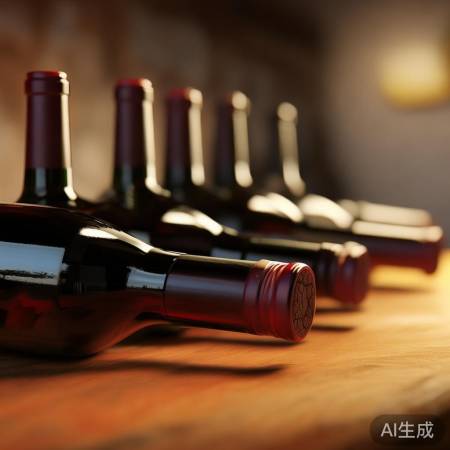倾斜摆放酒瓶，保持红酒最佳状态