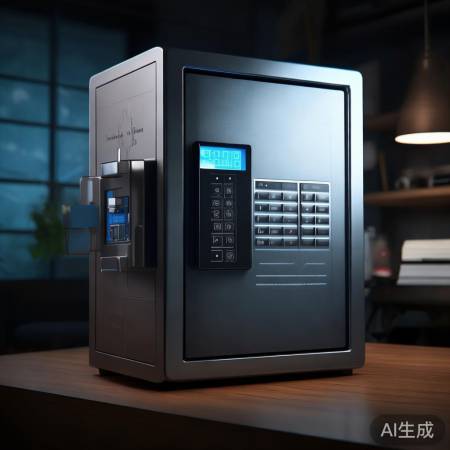 保险柜锁具安全，指纹密码保障。