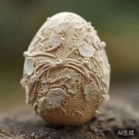 鸡蛋装饰小技巧，轻黏土先行粘贴