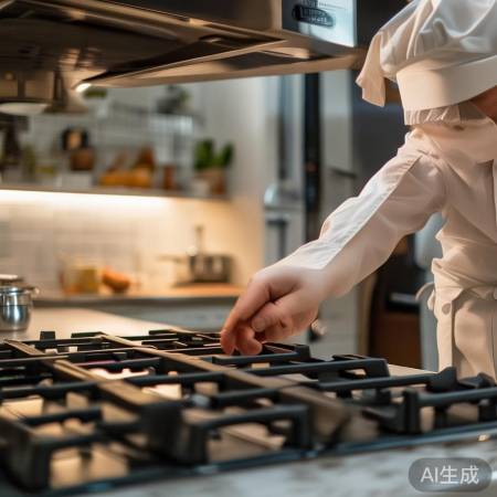 烹饪后，关燃气灶保安全。