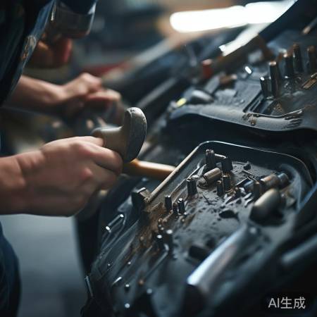 “螺丝卡住，锤子敲打后用螺丝刀