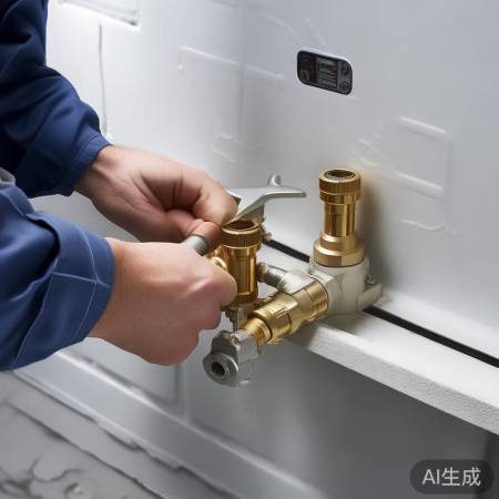 壁挂炉水管法兰盘螺栓连接