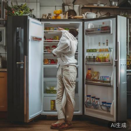 冰箱内部整理，留空流通冷气。