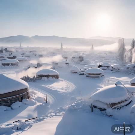 内蒙古东北部雪景如童话
