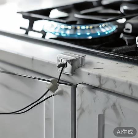“先锋燃气灶连接电源线，确保安
